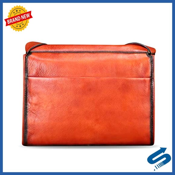 Genuine Leather Hand Painted Crossbody Satchel Purse Women's Bag - Picture 7 of 7